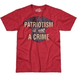 7.62 Design Patriotism Is Not A Crime T-Shirt Scarlet Heather
