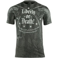 7.62 Design Liberty Or Death T-Shirt Charcoal