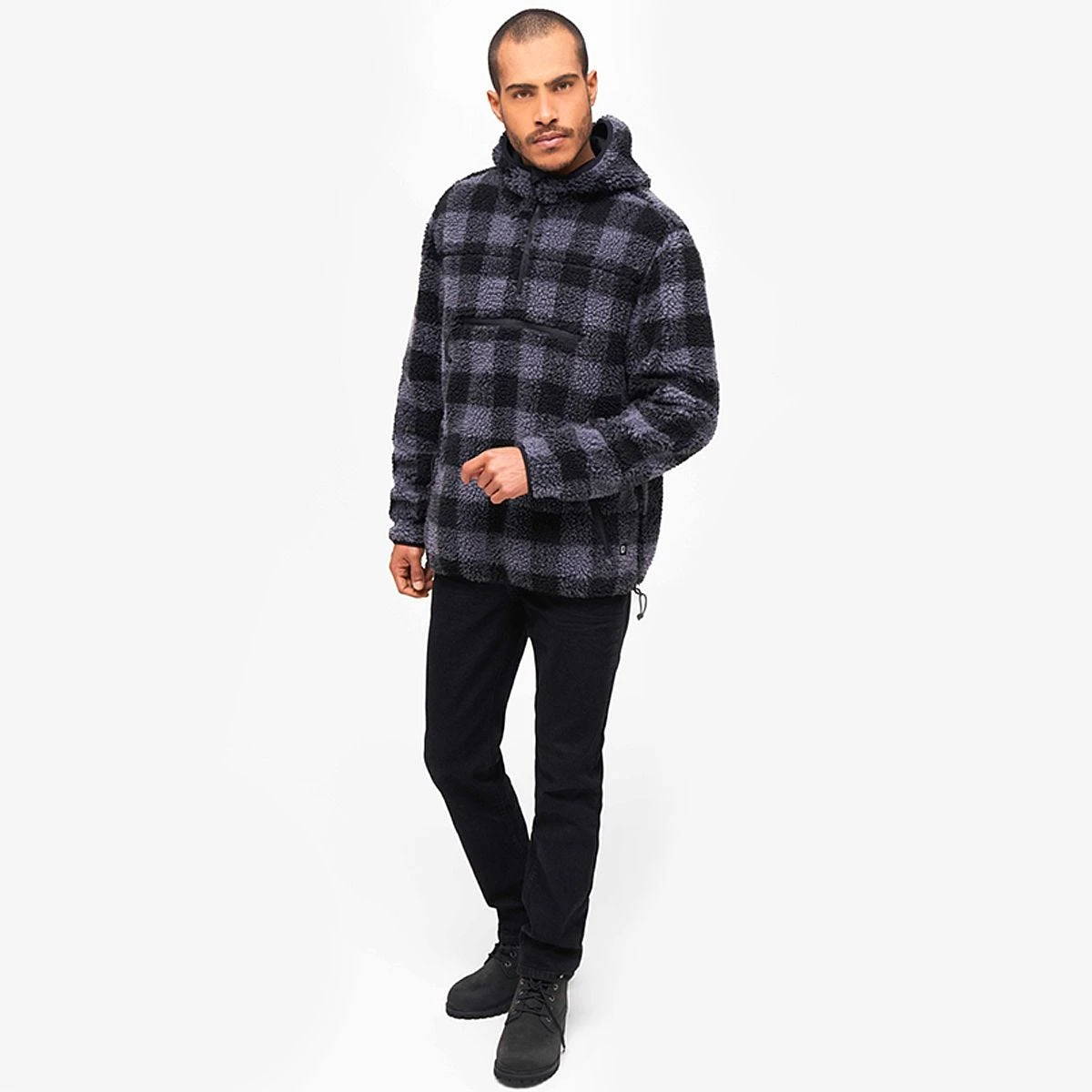 Brandit Teddyfleece Worker Pullover Black/Grey 4 Brandit Teddyfleece Worker Pullover Black/Grey - Image 2