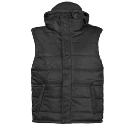 MFH Lined Vest With A Detachable Hood Black