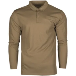 Mil-Tec Tactical Long Sleeve Quick Dry Polo Shirt Dark Coyote