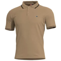 Pentagon Aniketos Polo T-Shirt Stripes Tan Brown