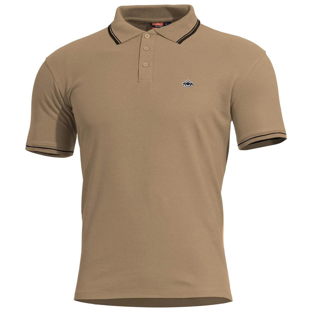 Pentagon Aniketos Polo T-Shirt Stripes Tan Brown 3 Pentagon Aniketos Polo T-Shirt Stripes Tan Brown