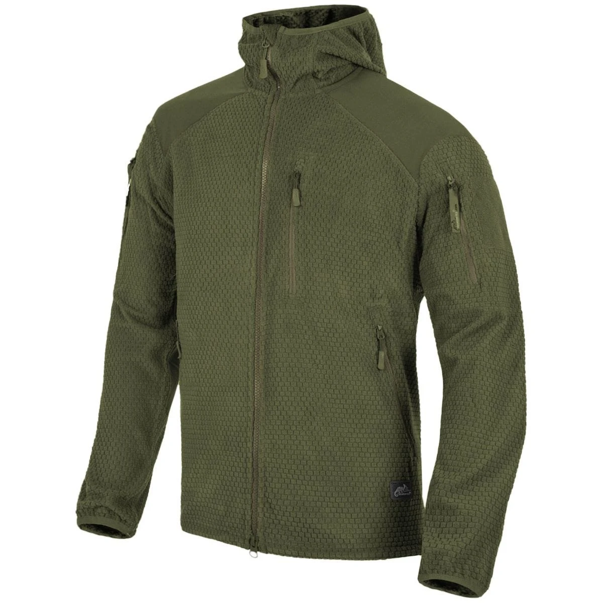 Helikon Alpha Hoodie Jacket Grid Fleece Olive Green 3 Helikon Alpha Hoodie Jacket Grid Fleece Olive Green