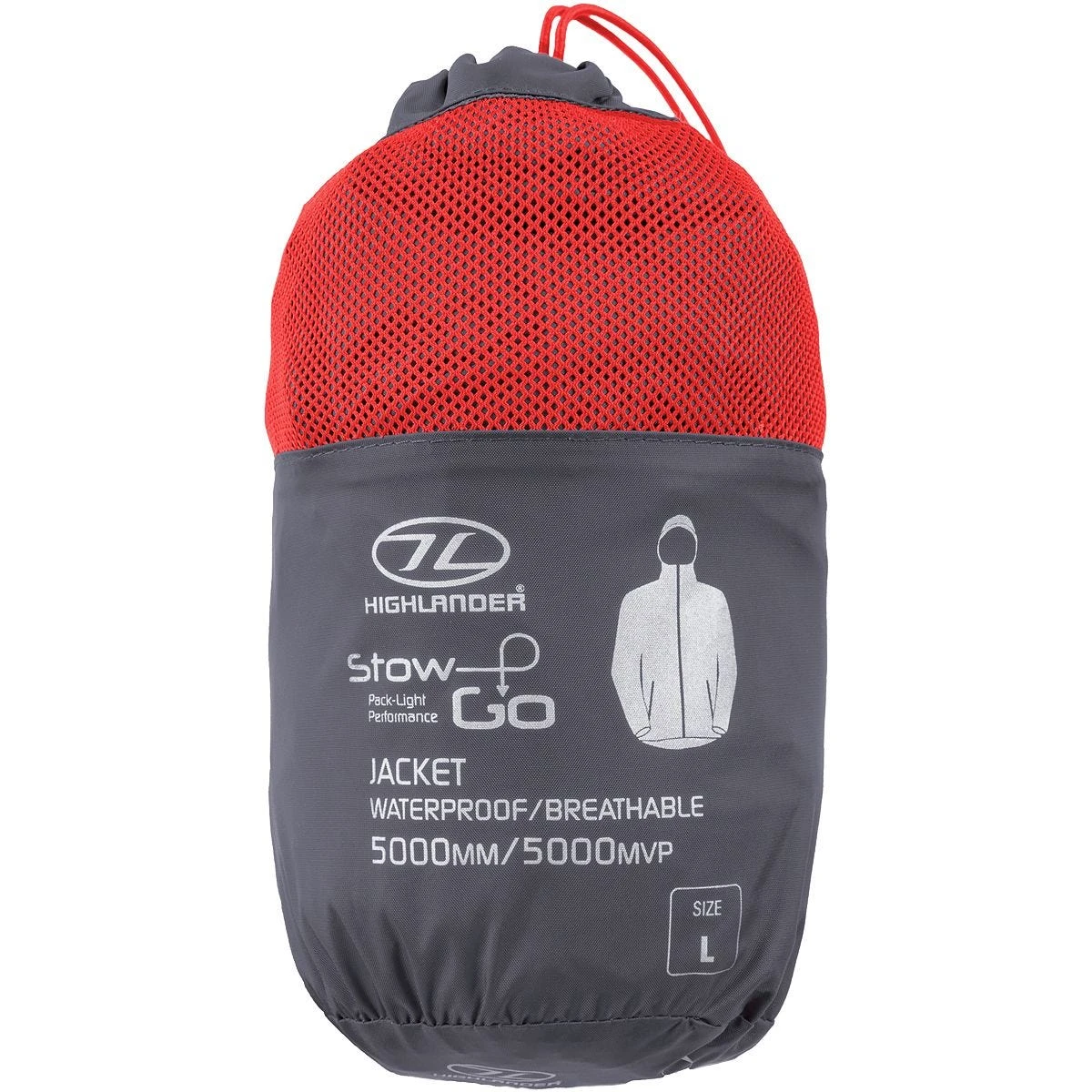 Highlander Stow & Go Packaway Jacket Charcoal 8 Highlander Stow & Go Packaway Jacket Charcoal - Image 6